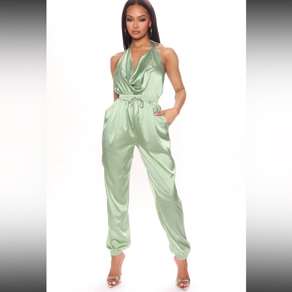 Fashion Nova Perfect Desire Satin Jumpsuit - Picture 1 of 4